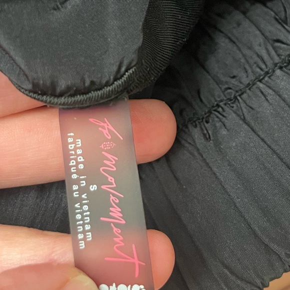 Free People Gathered Waist Black Shorts - Picture 3 of 3